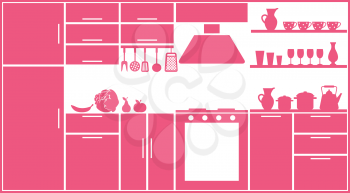 Pink kitchen silhouette