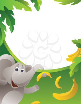 Child frame - elephant with bananas