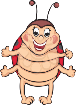 Funny ladybug. Color illustration