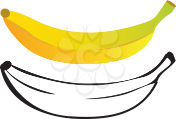 Banana - color and outline