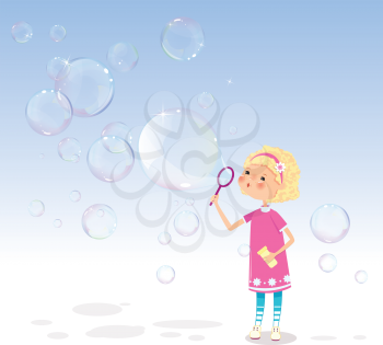 Girl with soap bubbles