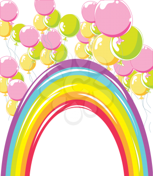 Rainbow and balloons - funny frame