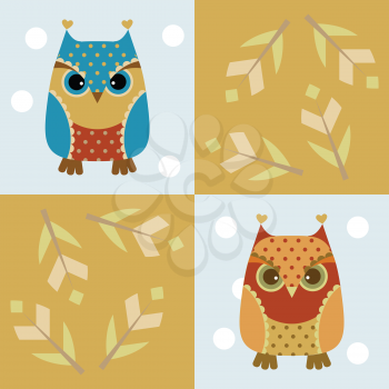 Owl seamless background