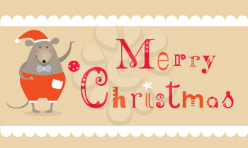 Merry Christmas mouse - greeting card