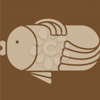 Fish icon - stylized art silhouette