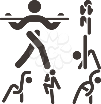 Health and Fitness icons set - aerobics icons set. Icons optimized for size 32x32 pixels