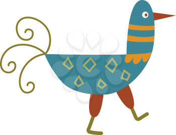 Funny hen - color illustration icon
