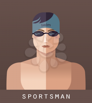 Sportsman icon swimming