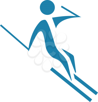 Winter sport icon - Downhill skiing icon