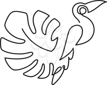 Bird painted in one line style