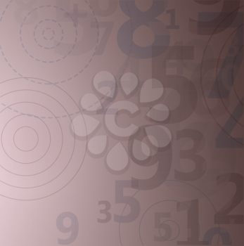 Mathematical digital code background, abstract vector illustration of numbers