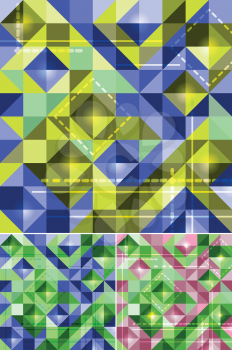 Abstract backgrounds of colored squares, vector illustration
