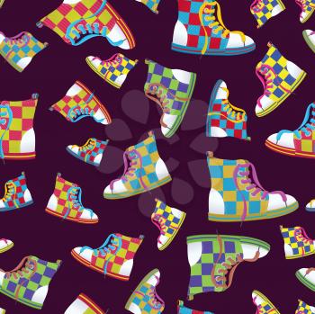 Royalty Free Clipart Image of a Sneakers Background