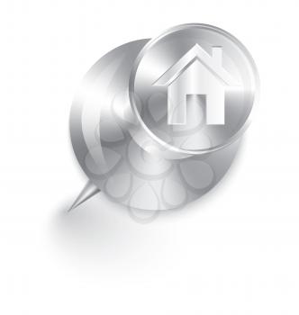 Royalty Free Clipart Image of a Metal Home Icon