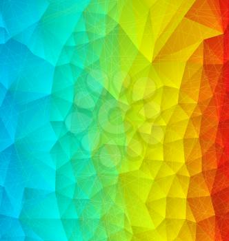 Abstract rainbow polygonal background with overlay light effect for mobile and web design.

