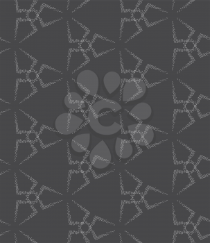 Seamless stylish geometric background. Modern abstract pattern. Flat monochrome design.Repeating ornament dotted triangle stars. 