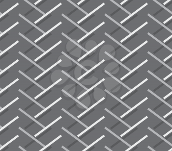Seamless stylish geometric background. Modern abstract pattern. Flat monochrome design.Monochrome pattern with diagonal gray doubled stripes forming chevron.