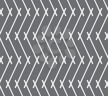 Seamless stylish geometric background. Modern abstract pattern. Flat monochrome design.Monochrome pattern with gray intersecting lines forming vertical zigzag.