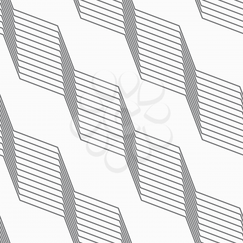 Seamless stylish geometric background. Modern abstract pattern. Flat monochrome design.Monochrome pattern with light gray striped diagonal braids.