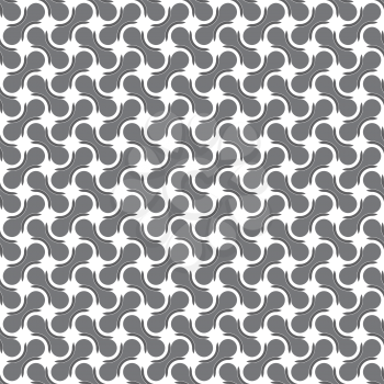 Seamless stylish geometric background. Modern abstract pattern. Flat monochrome design.Gray ornament with gray rounded shapes and black details.