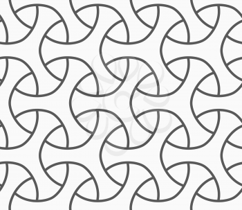Seamless geometric pattern. Gray abstract geometrical design. Flat monochrome design.Monochrome linear rounded tetrapods.