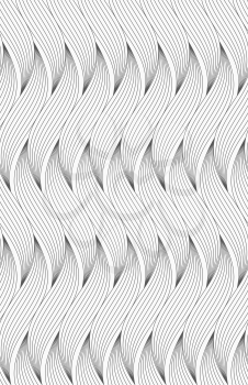 Abstract geometrical pattern. Modern monochrome background.Flat gray with wavy hatched shapes.