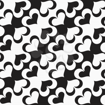 Black and white alternating diagonal spades.Seamless stylish geometric background. Modern abstract pattern. Flat monochrome design.