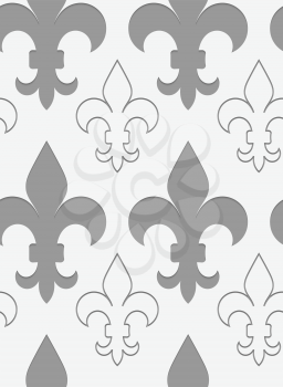 Seamless geometric background. Modern monochrome 3D texture. Pattern with realistic shadow and cut out of paper effect.