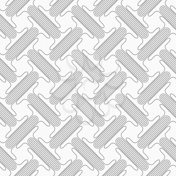 Shades of gray double T shapes with offset.Seamless stylish geometric background. Modern abstract pattern. Flat monochrome design.