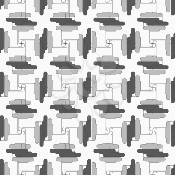 Shades of gray rounded rectangles touching dark and light.Seamless stylish geometric background. Modern abstract pattern. Flat monochrome design.