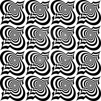 Black and white twisted Marrakesh.Seamless stylish geometric background. Modern abstract pattern. Flat monochrome design.