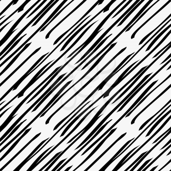 Black marker diagonal hatches.Free hand drawn with ink brush seamless background. Abstract texture. Modern irregular tilable design.