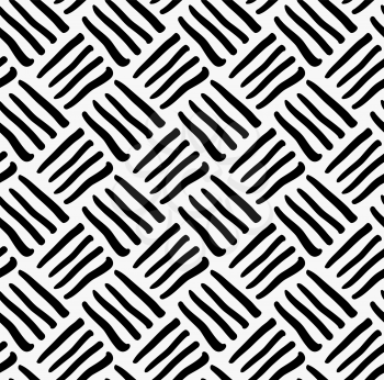 Black marker drawn diagonal stripes.Hand drawn with paint brush seamless background. Abstract texture. Modern irregular tilable design.