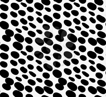 Black marker drawn simple big dots.Hand drawn with paint brush seamless background. Abstract texture. Modern irregular tilable design.
