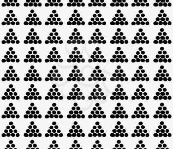 Black marker drawn simple dots forming triangles.Hand drawn with paint brush seamless background. Abstract texture. Modern irregular tilable design.