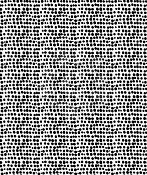 Black marker drawn simple small dots.Hand drawn with paint brush seamless background. Abstract texture. Modern irregular tilable design.