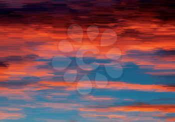 Abstract oil painted sunset sky.Mosaic background. Abstract nature backdrop. Oil painting simulation with mosaic elements.