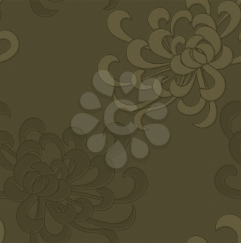 Aster flower green.Seamless pattern. Floral fabric collection.