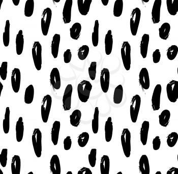 Hand drawn marker brush spots on white.Hand drawn seamless background.Rough hatched pattern. Fabric design.