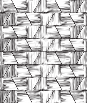 Hatched trapezoids black and white.Hand drawn with ink and marker brush seamless background.