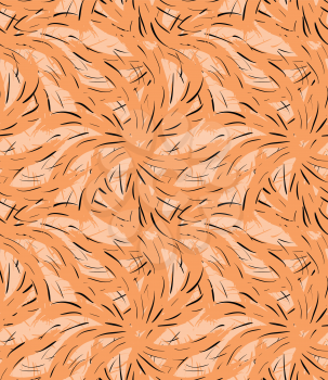 Swirly overlapping stocks grungy orange.Hand drawn with ink and marker brush seamless background.