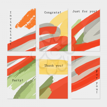 Marker abstract strokes white yellow orange.Hand drawn creative invitation greeting cards.Poster placard flayer design templates. Anniversary Birthday wedding party cards.Isolated on layer.