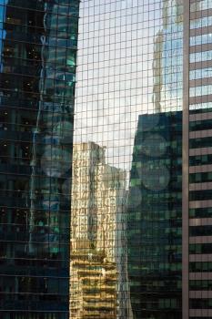 reflections on a modern skyscraper - abstract background