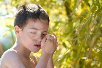 A young child in nature