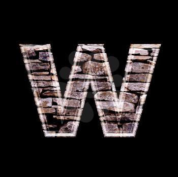 Stone wall 3d letter w