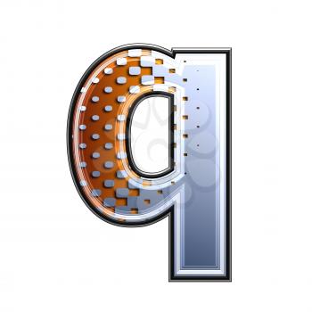 3d letter with abstract texture - q