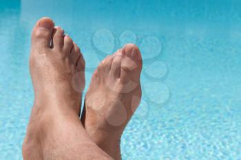 Relaxing in a swimming pool