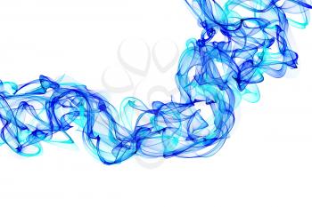 abstract blue twisted waves on a white background