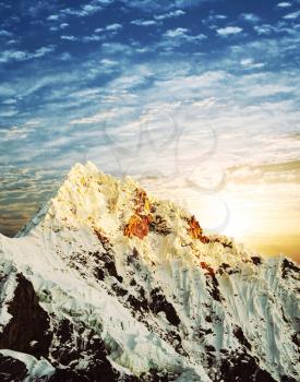 Royalty Free Photo of Alpamayo Mountain Peak in the Cordilleras