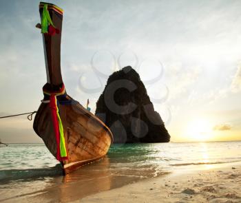 Royalty Free Photo of a Boat in the Adaman Sea in Thailand